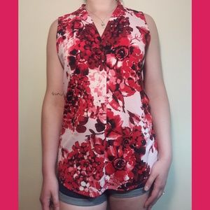 3/$20 Calvin Klein Pink Floral Blouse
